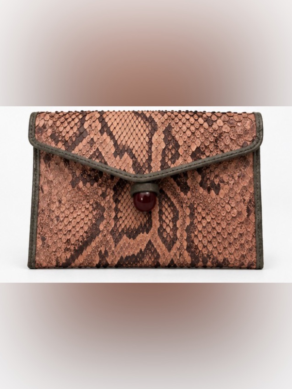 [Beth Levine] New York Vintage Genuine Leather Envelope Clutch